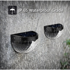 Set 2x Lampa solara de perete 6LED, Practicpentrucasa, carcasa neagra, lumina alb rece