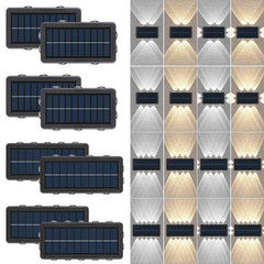 Lampa Solara, Practicpentrucasa, 8+4 LED, Lumina Calda, din ABS+PC, 19 x 9.5 cm, IP65, Negru