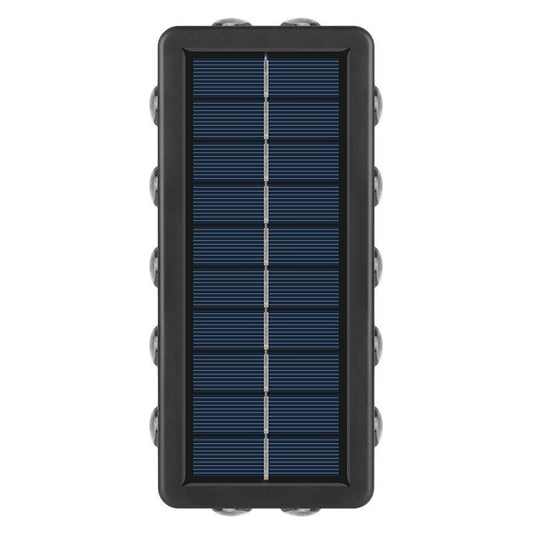 Lampa Solara, Practicpentrucasa, 8+4 LED, Lumina Calda, din ABS+PC, 19 x 9.5 cm, IP65, Negru