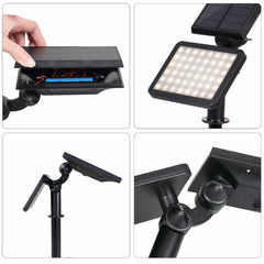 Lampa solara pentru terasa/gradina 48 de LED-uri Practicpentrucasa, cu 2 moduri de fixare, senzor de lumina, IP44, material ABS, 5W, 80 lm, 26.5 cm x 14 cm, Alb Rece