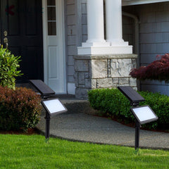 Lampa solara pentru terasa/gradina 48 de LED-uri Practicpentrucasa, cu 2 moduri de fixare, senzor de lumina, IP44, material ABS, 5W, 80 lm, 26.5 cm x 14 cm, Alb Rece