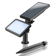 Lampa solara pentru terasa/gradina 48 de LED-uri Practicpentrucasa, cu 2 moduri de fixare, senzor de lumina, IP44, material ABS, 5W, 80 lm, 26.5 cm x 14 cm, Alb Rece