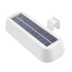 Lampa solara LED dreptunghiulara pentru perete Practicpentrucasa, 18 x 7 cm, senzor miscare, 6V, ABS, 2200mAh, rezistent la apa, culoare lumina alb rece, alb