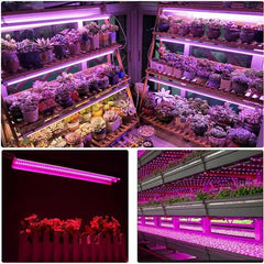 Lampa dubla pentru cresterea plantelor Practicpentrucasa, 50 cm, T5, tehnologie LED, nu afecteaza plantele, potrivit pentru intregul ciclu de crestere, multicolor
