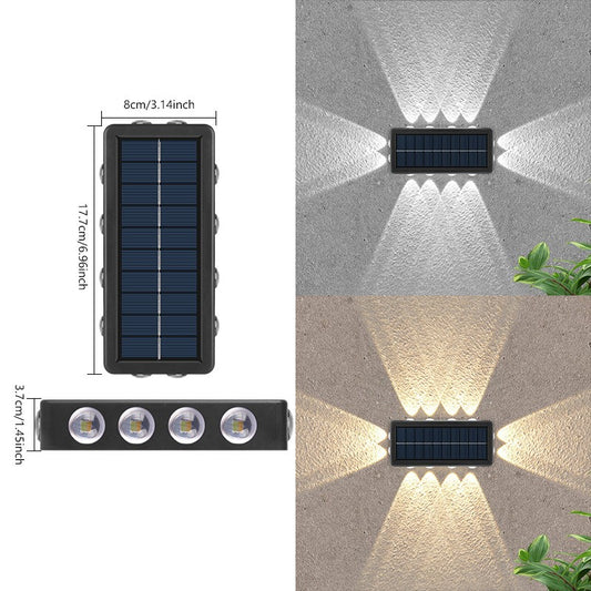 Lampa Solara, Practicpentrucasa, 8+4 LED, Lumina Alba/Calda, din ABS+PC, 8 x 17.7 x 3.7 cm, Negru