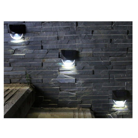 Aplica solara LED Practicpentrucasa, ABS/Policarbonat, rezistent la apa IP65, 1 LED, pentru gradina, casa, balcon, terasa, 1.2V, 600mah, 8.8 x 8.5 cm, alb rece