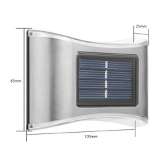 Aplica solara LED Practicpentrucasa, ABS/Policarbonat, rezistenta la apa IP65, 6 LED-uri, pentru perete, trepte, borduri, terasa, 1.2V, 600mah, 10 x 6.5 cm, doua moduri de prindere, lumina alb rece, gri