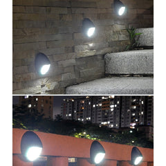 Aplica solara LED pentru perete Practicpentrucasa, in forma ovala, 10 LED-uri, lumina puternica, IP65, 12 x 7.5 cm, 1.2 V, 300 mAh, autonomie 8-10 ore, alb rece