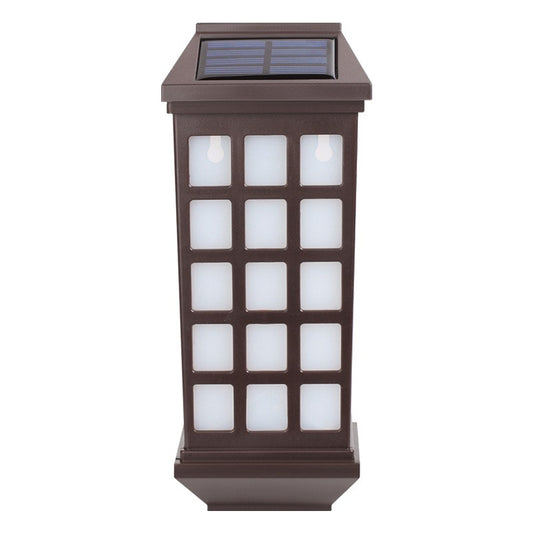 Lampa solara LED tip Felinar pentru perete Practicpentrucasa, 23 x 9 cm, 1.2V, ABS, 600mAh, rezistent la apa, alb rece