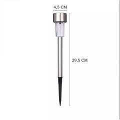 Lampa solara LED de exterior pentru gradina Practicpentrucasa, dispersor normal, 0.06W, Inox, 29 cm