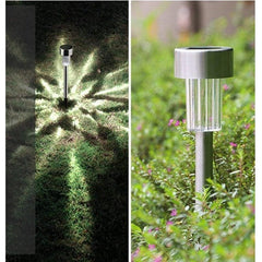 Lampa solara LED de exterior pentru gradina Practicpentrucasa, dispersor normal, 0.06W, Inox, 29 cm