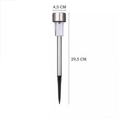 Lampa solara LED de exterior pentru gradina Practicpentrucasa, dispersor normal, 0.06W, Inox, 29 cm