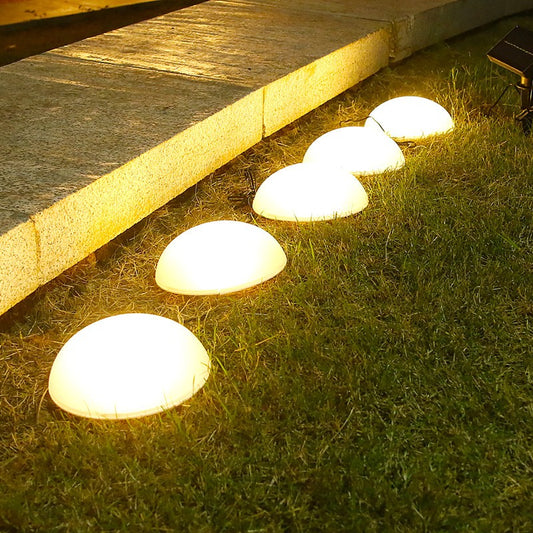Decoratiune pentru gradina, Practicpentrucasa, lampa solara in forma de ciuperca, 5 ciuperci, alb cald