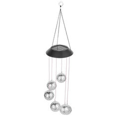Lampa solara de tip decoratiune pentru gradina, Practicpentrucasa, model clopotel de vant,  alb cald