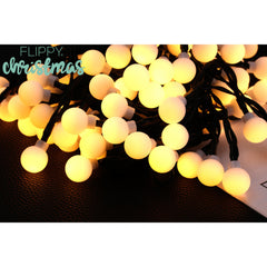 Instalatie Lumini Gradina, 12 metri, 100 de LED-uri cu ornament tip Bulb, 8 jocuri de lumini, alb cald, cu energie solara, liniar, interior/exterior, Practicpentrucasa