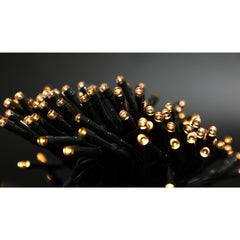 Instalatie Craciun, 20 metri, 200 de LED-uri, alb cald, cu energie solara, fir de cupru, liniar, interior/exterior, Practicpentrucasa