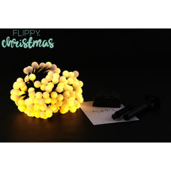 Instalatie Lumini Gradina, 22 metri, 200 de LED-uri cu ornament tip Bulb, 8 jocuri de lumini alb cald, cu energie solara, liniar, interior/exterior, Practicpentrucasa