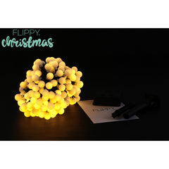 Instalatie Lumini Gradina, 22 metri, 200 de LED-uri cu ornament tip Bulb, 8 jocuri de lumini alb cald, cu energie solara, liniar, interior/exterior, Practicpentrucasa