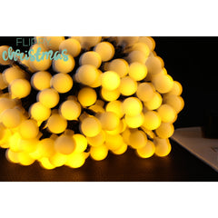 Instalatie Lumini Gradina, 22 metri, 200 de LED-uri cu ornament tip Bulb, 8 jocuri de lumini alb cald, cu energie solara, liniar, interior/exterior, Practicpentrucasa