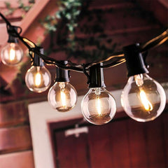 Instalatie Craciun, 5 M, 10 de LED-uri, alb-cald, model cu bulb, liniara, solara, interior/exterior, Practicpentrucasa