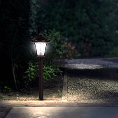 Lampa solara cu prindere in pamant, Practicpentrucasa, inaltime 65 cm, Alb Rece