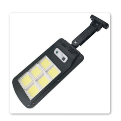 Lampa Solara De Exterior LED Practicpentrucasa, 36 cm x 11.5 cm, 2880 Lumeni 120 COB LED 24 W - echivalent 192 W bec incadescent, IP65, Senzor de Miscare, Senzor de Lumina, 6 Grile, Alb Rece