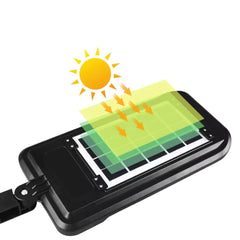 Lampa Solara De Exterior LED Practicpentrucasa, 36 cm x 11.5 cm, kit montare inclus, 2880 Lumeni 120 COB LED 24 W - echivalent 192 W bec incadescent, IP65, Senzor de Miscare, 3 moduri de iluminare, Senzor de Lumina, 12 Grile, Alb Rece