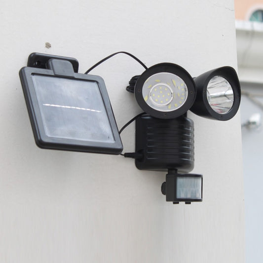 Lampa solara de tip decoratiune pentru gradina, Practicpentrucasa, model felinar dublu cu senzor de miscare, alb rece