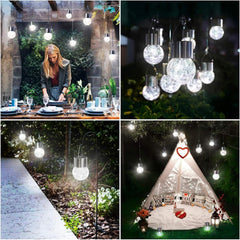 Lampa Solara Practicpentrucasa, LED, Tip Candelabru Mic, Cu Bila Din Sticla Crapata, Exterioara, Impermeabila, Iluminare 6-12 H, Alb
