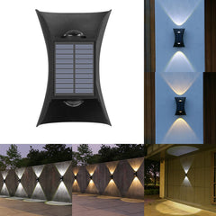 Lampa solara LED bidirectionala bicolora Practicpentrucasa, comutator culoare led, IP65, rezistent la apa, baterie 1.5 V, 400mah, 2 LED-uri, 13.5 x 9 cm, material ABS, multicolor