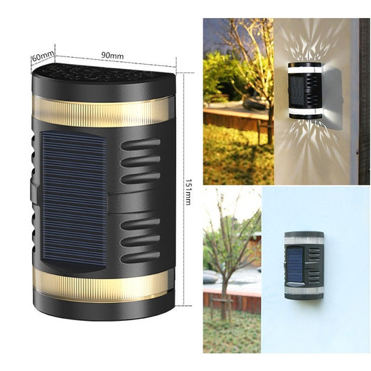 Lampa solara LED decorativa cu lumina bidirectionala Practicpentrucasa,  IP65, 1.2V, 600mah, 15.1 x 9 x 6 cm, material ABS, alb rece