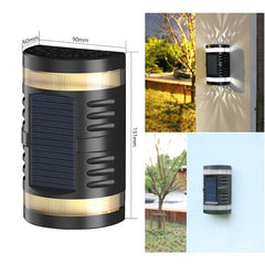 Lampa solara LED decorativa cu lumina bidirectionala Practicpentrucasa,  IP65, 1.2V, 600mah, 15.1 x 9 x 6 cm, material ABS, alb rece