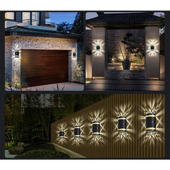 Lampa solara LED decorativa cu lumina bidirectionala Practicpentrucasa,  IP65, 1.2V, 600mah, 15.1 x 9 x 6 cm, material ABS, alb cald