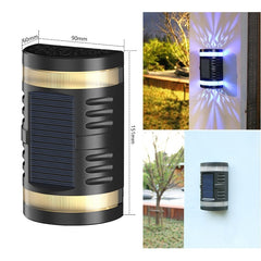 Lampa solara LED decorativa cu lumina bidirectionala Practicpentrucasa,  IP65, 1.2V, 600mah, 15.1 x 9 x 6 cm, material ABS, multicolor