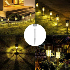 Lampa solara Led decorativa pentru gradina, Argintie, Practicpentrucasa, Lumina Alb Cald