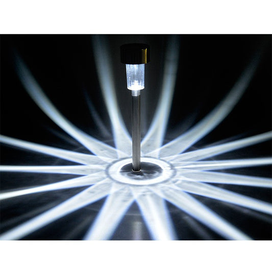 Lampa solara Led decorativa pentru gradina, Argintie, Practicpentrucasa, Lumina Alb Rece