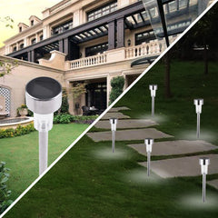Lampa solara Led decorativa pentru gradina, Argintie, Practicpentrucasa, Lumina Alb Rece