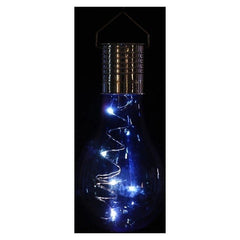 Lampa Solara LED Decorativa sub forma de Bulb, pentru exterior, suspendata, IP65, Ultron Albastru, Practicpentrucasa