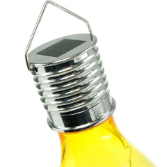 Lampa Solara LED Decorativa sub forma de Bulb, pentru exterior, suspendata, IP65, Ultron Galben, Practicpentrucasa