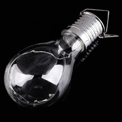 Lampa Solara LED Decorativa sub forma de Bulb, pentru exterior, suspendata, IP65, Ultron Transparent, lumina rece, Practicpentrucasa