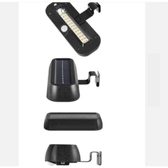 Lampa solara LED dreptunghiulara pentru perete Practicpentrucasa, 18 x 7 cm, senzor miscare, 6V, ABS, 2200mAh, rezistent la apa, culoare alb rece, suport negru