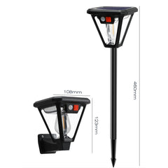 Lampa Solara LED, Practicpentrucasa, Tip Felinar, pentru Perete/Sol, 10.8 x 12.3 x 46 cm, 3 Moduri, Lumina Calda, din ABS si PP, Negru