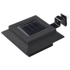 Lampa solara LED pentru gradina/scari/balustrade Practicpentrucasa, 3.7V, ABS, 1200mAh, 12 x 6 cm, 12 LED-uri SMD, lumina alb cald, carcasa neagra