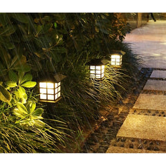 Set 2 Lampa solara Led pentru gradina, Tip felinar, Practicpentrucasa, Alb cald