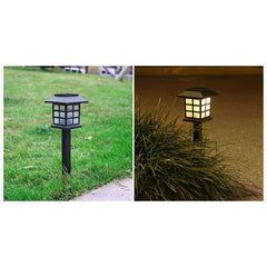 Set 2 Lampa solara Led pentru gradina, Tip felinar, Practicpentrucasa, Alb cald