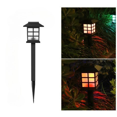 Lampa solara Led pentru gradina, Tip felinar, Practicpentrucasa, Rosu