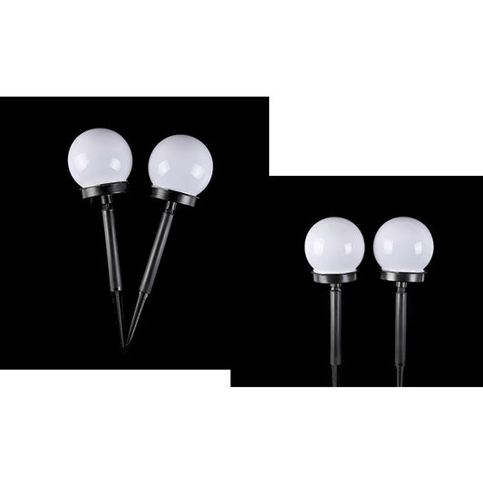 Set 2 Lampi Solare LED, Sferice, Tip Glob Practicpentrucasa, Diametru 10 cm, Alb rece