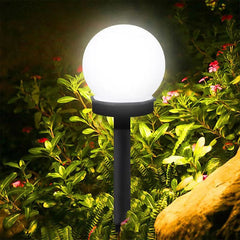 Set 2 Lampi Solare LED, Sferice, Tip Glob Practicpentrucasa, Diametru 10 cm, Alb rece