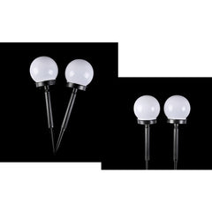 Set 2 lampa solara LED, Sferica, Tip Glob Practicpentrucasa, Diametru 10 cm, Multicolor