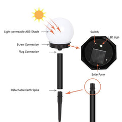 Set 2 lampa solara LED, Sferica, Tip Glob Practicpentrucasa, Diametru 10 cm, Multicolor